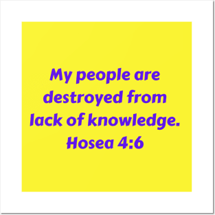 Bible Verse Hosea 4:6 Posters and Art